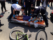  بالصور: إصابة متوسطة لطفل اثر تعرضه لحادث دهس في شارع ييفت الرئيس